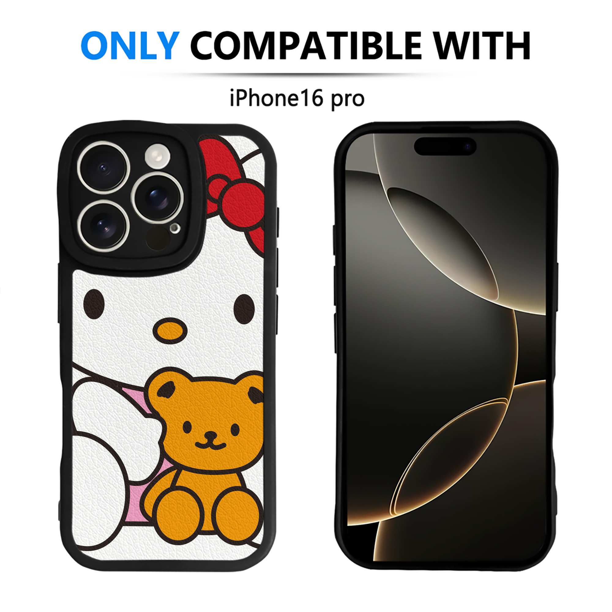 （画像用） Hello Kitty ハローキティ 【iPhone 16シリーズ対応】シリコンスマホケース（レザー調） 材質：シリコン